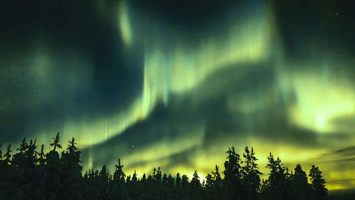 Aurora boreal sobre las islas Lofoten