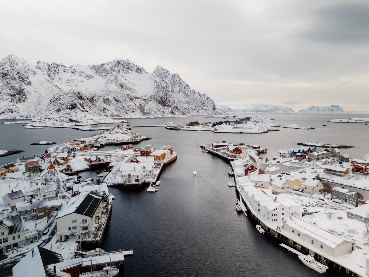 Panorámica invernal de las islas Lofoten